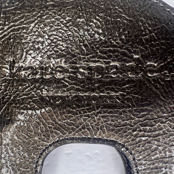 Kate Spade Elephant Coin Bag Metallic Grey Vintage Zip Purse - Picture 3 of 11